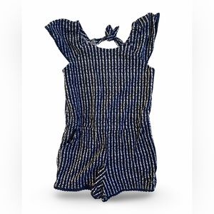 Vineyard Vines Girls Dot Print Romper w/Tie Back, Size S (7/8), 100% Cotton